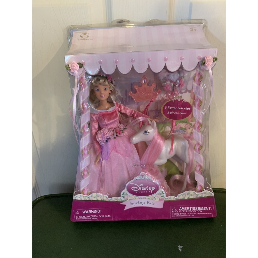 Disney Princess Aurora Spring Fair Doll with Pony & 5 Hair Clips NRFB NEW